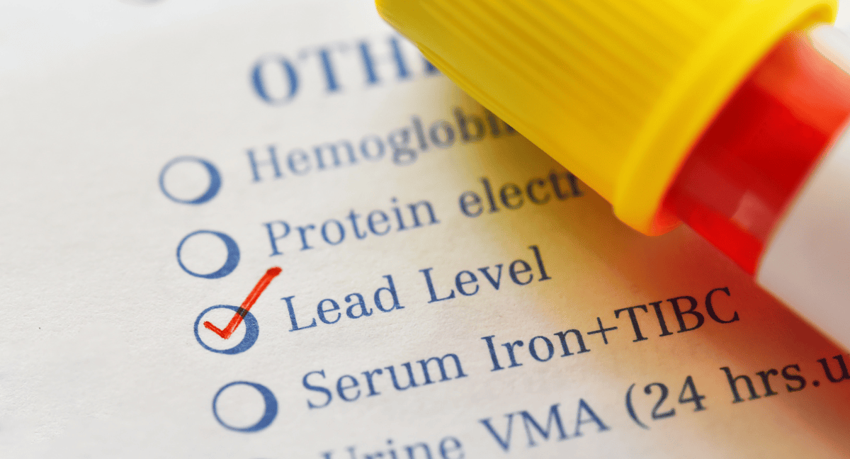 Checked lead level on a lab test form.