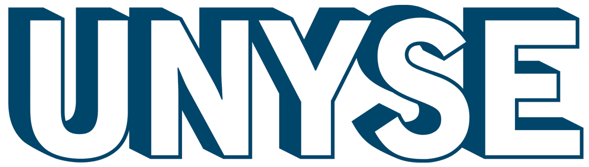 UNYSE logo in bold blue text on a transparent background.